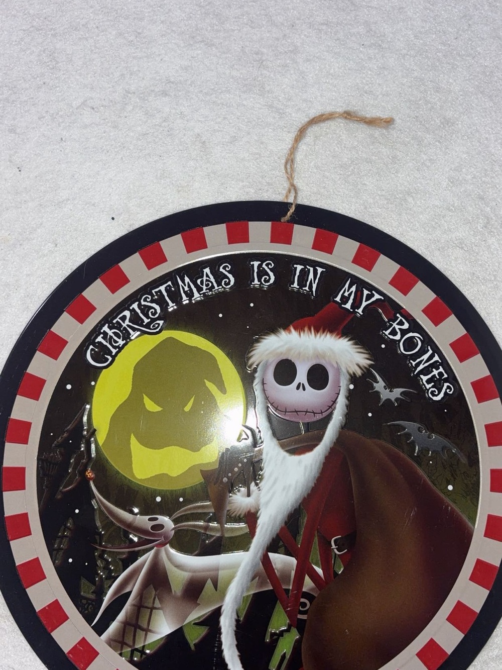 Holiday Hanging Sign - Red & Black 'Christmas Is In My Bones'